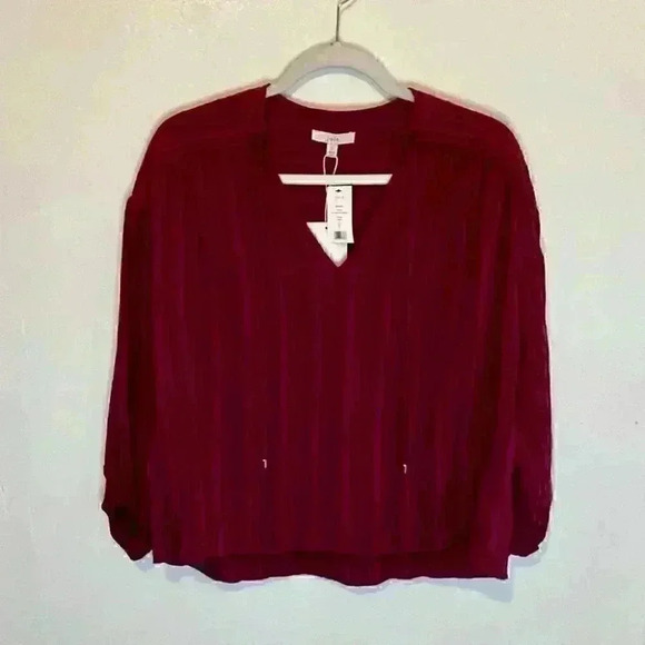 NWT Joie Rowyn Long Sleeve Tonal Stripe Blouse - Picture 2 of 5